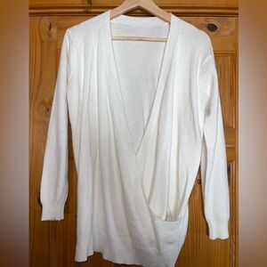 Super Soft Cream Wrap Sweater, Women’s: XL